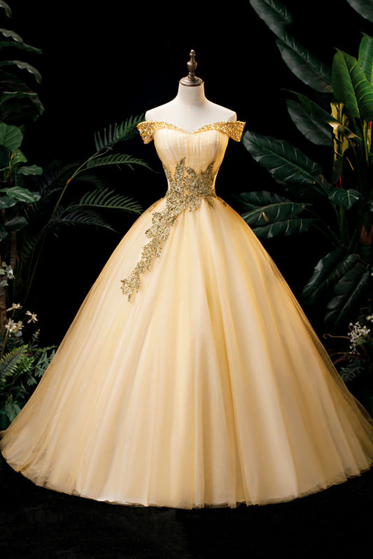 Lovely Off-the-shoulder Appliques Tulle Formal Dress  Evening Party Dress DP892