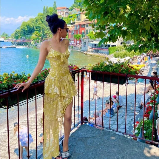 Charming Sheath Spaghetti Strap Chiffon Homecoming Dresses DP794