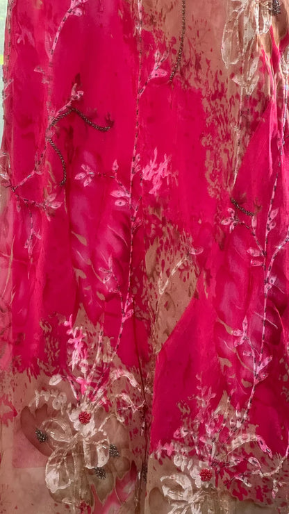 Sexy Mermaid Spaghetti Strap Pink Print Floral Chiffon Prom Dress Wedding Guest Dress DP3805